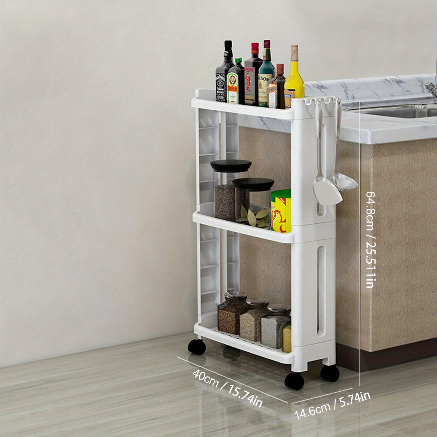 VENETIO Maximize Your Storage Space with this Slim, Multi-Layer, Movable Storage Cart! ➡ SO-00027