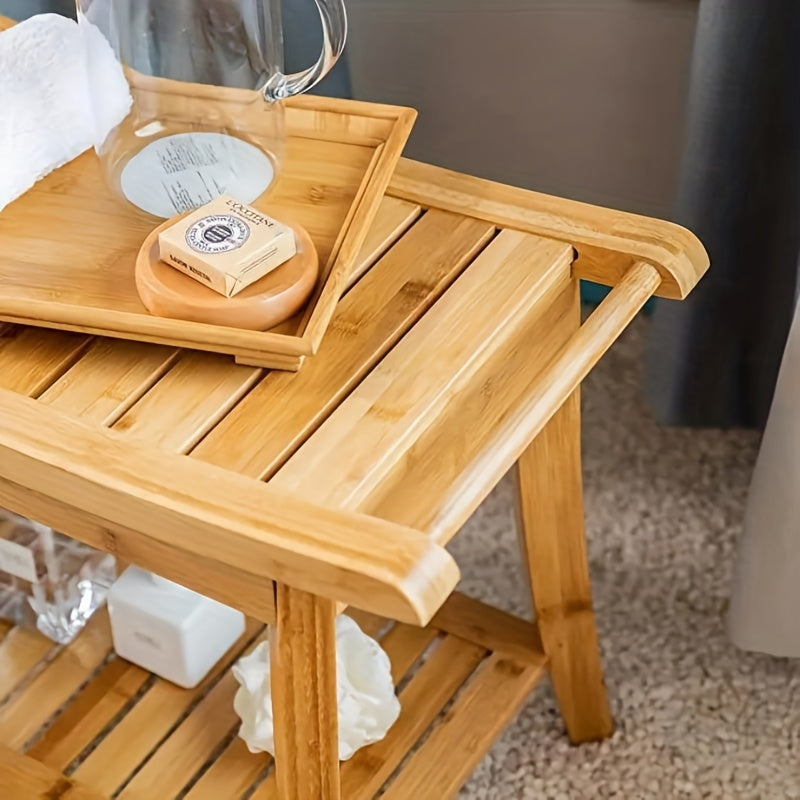 VENETIO Enhance Your Shower Experience with This Stylish Bamboo Shower Seat Bench! ➡ SO-00036