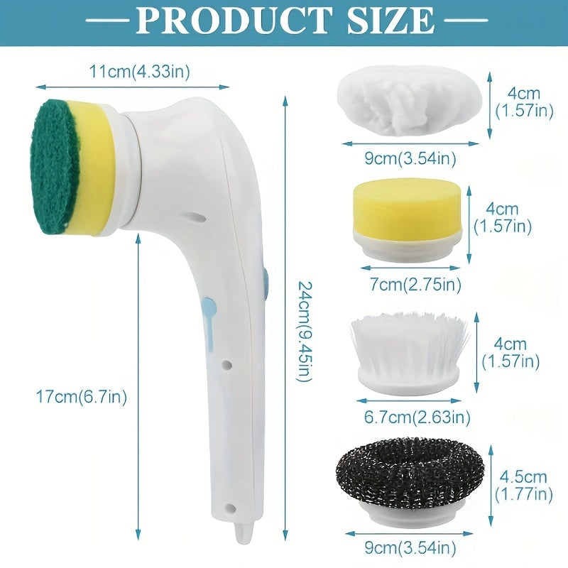 Electric Spin Scrubber with 5 Brush Heads 7pcs