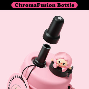 VENETIO ChromaFusion Water Bottle Cup 400ml/ 13.53oz, Radiant Rose & Classic Black Edition Hydration Vacuum Cup - Uniquely Yours | Gifts for Her Him ➡ K-00015