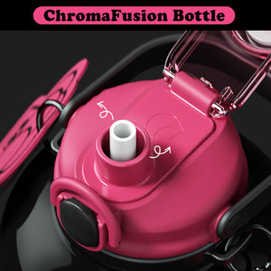 VENETIO ChromaFusion Water Bottle Cup 800ml/ 27.05oz, Radiant Rose & Classic Black Edition Hydration Vacuum Cup, 316 Stainless Steel Large Belly Cup - Uniquely Yours | Gifts for Her Him ➡ K-00007