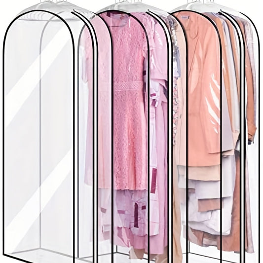 VENETIO 3pcs Transparent Clothes Dust Cover - Hanging Garment Bag for Dresses, Coats, and Suits - Thickened Wardrobe Dustproof Storage Bag ➡ SO-00047