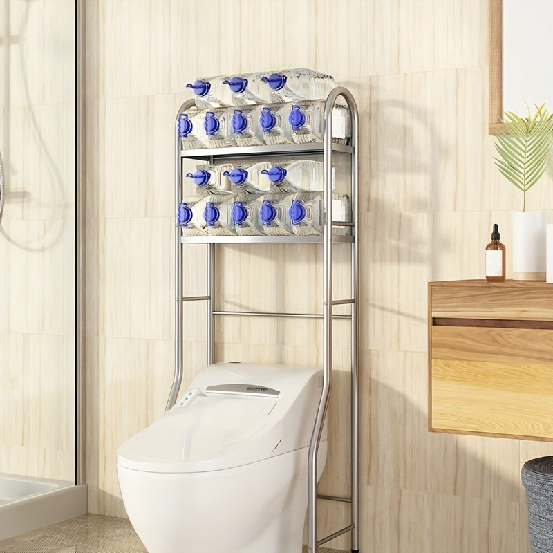 VENETIO Maximize Your Bathroom Storage with this 1pc Stainless Steel Multi-Layer Toilet Shelf! ➡ SO-00035