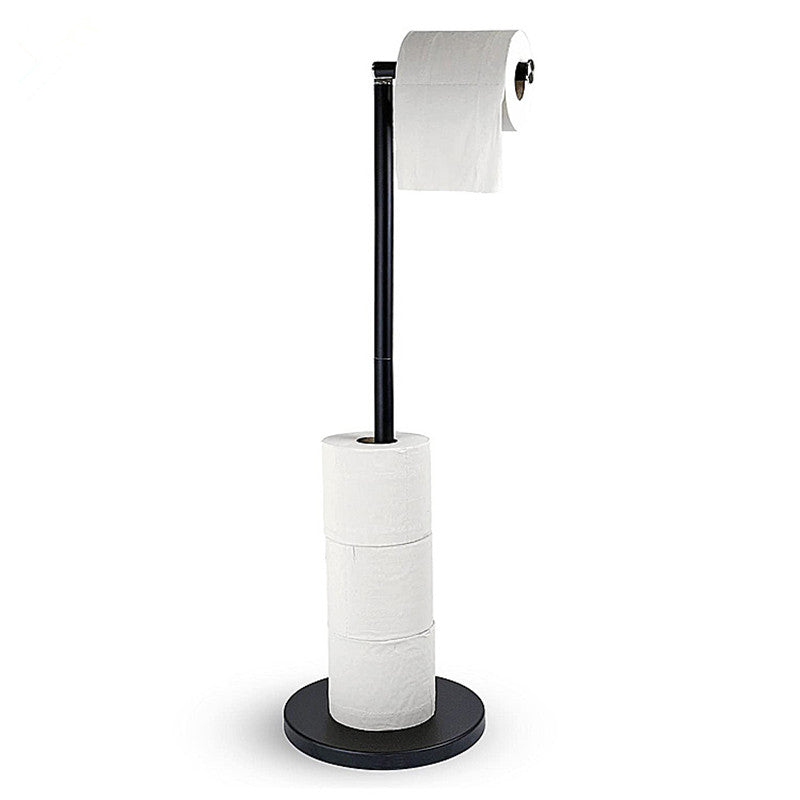 VENETIO 1pc Brushed Nickel Toilet Paper Holder Stand, With Storage For 7 Mega Rolls, Modern Free Standing Toilet Paper Roll Holder For Bathroom, Rustproof Stainless Steel Finish, Weighted And Anti-Slip Base, Silvery, Black ➡ SO-00037