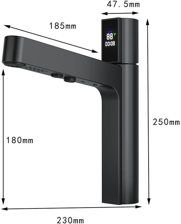 Bathroom Faucet with Pull Out Sprayer and LED Temperature Display