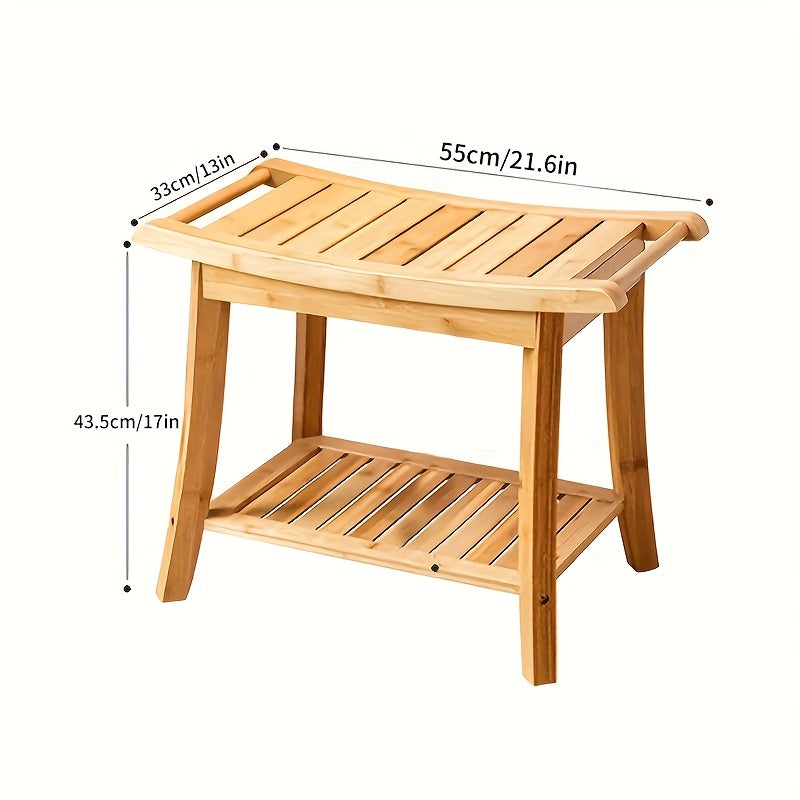 VENETIO Enhance Your Shower Experience with This Stylish Bamboo Shower Seat Bench! ➡ SO-00036