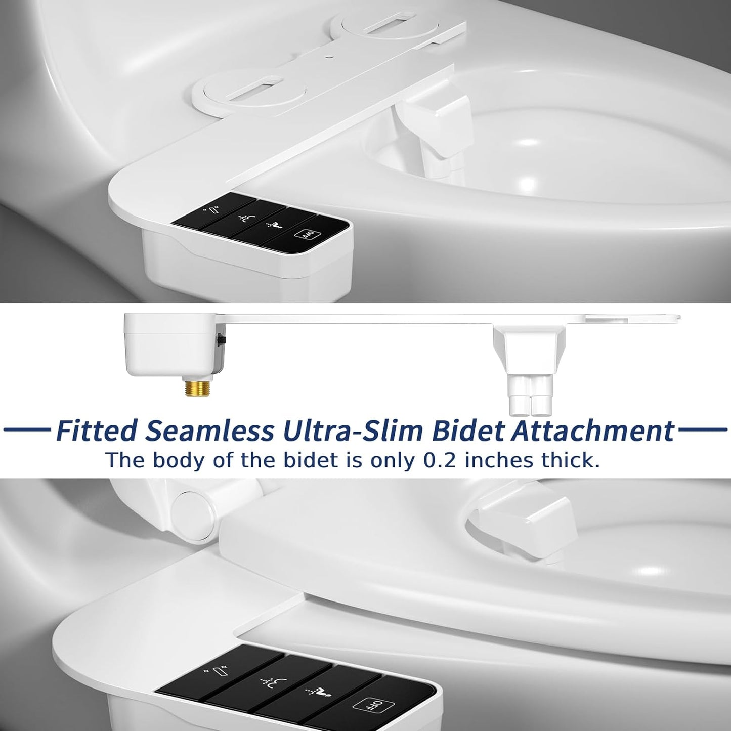 VENETIO Bidet Attachment for Toilet, Retractable Self Cleaning Cold Water Bidets for Existing Toilets, Bidet Toilet Seat Attachment with Pressure Controls, Toilet Bidet Attachment for Frontal & Rear Wash ➡ BF-00011
