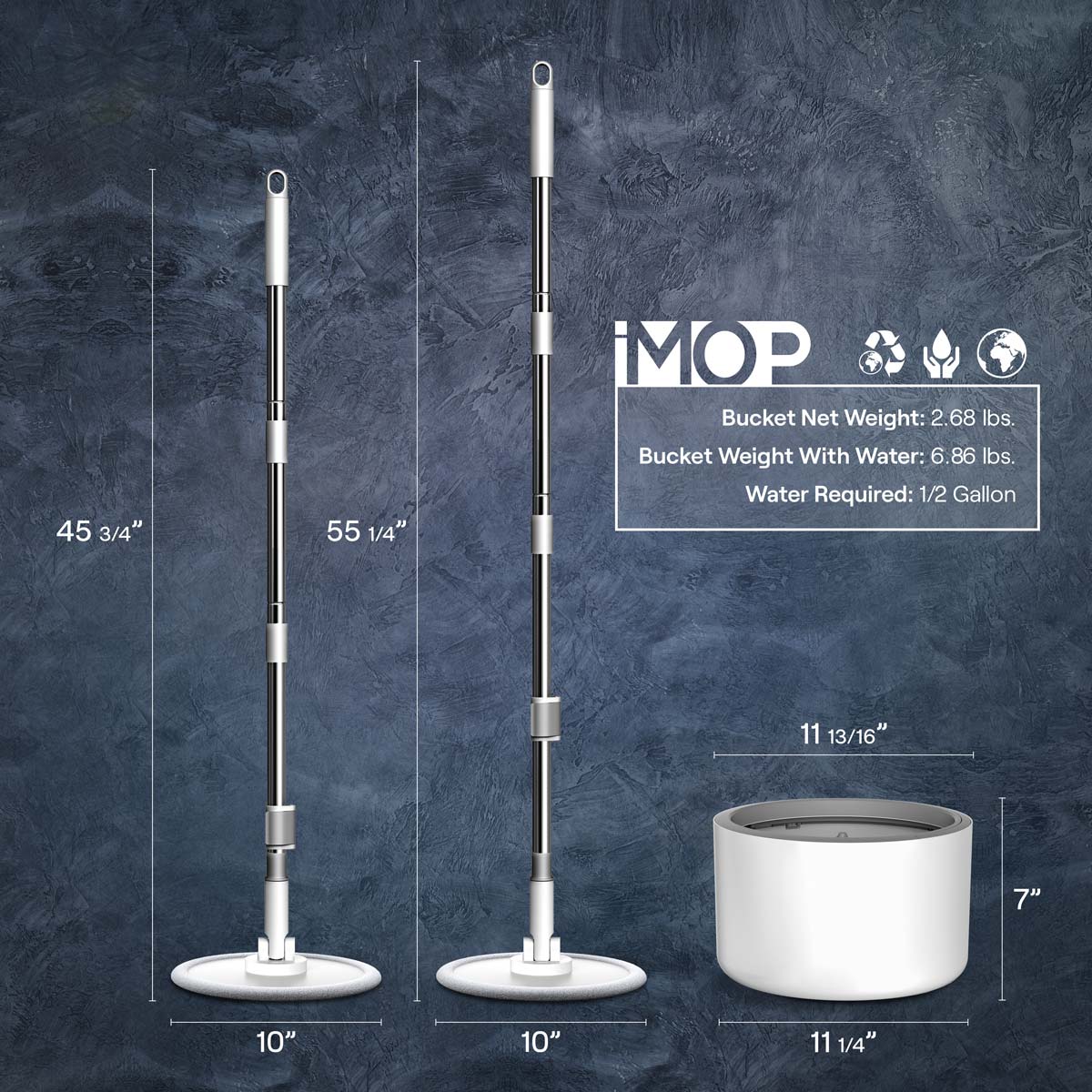 VENETIO iMOP Spin Mop & Bucket with Patented Water Filtration System for Floor Cleaning - Ideal for Pet Owners