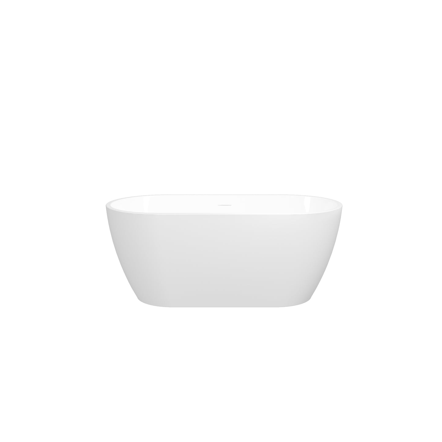 59" Glossy Acrylic Freestanding Bathtub with Brushed Nickel Drain