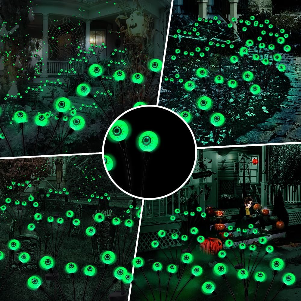 Halloween Decorations Outdoor Solar Scary Eyeball Lights 2 Packs