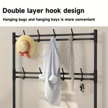 Load image into Gallery viewer, VENETIO 1pc Metal Shoe &amp; Hat Rack, Multifunctional Door Storage Rack, Free Standing Clothes Rack, With Hooks, For Halls, Bathrooms, Living Rooms, And Corridor Wardrobe Easy To Assemble ➡ SO-00020