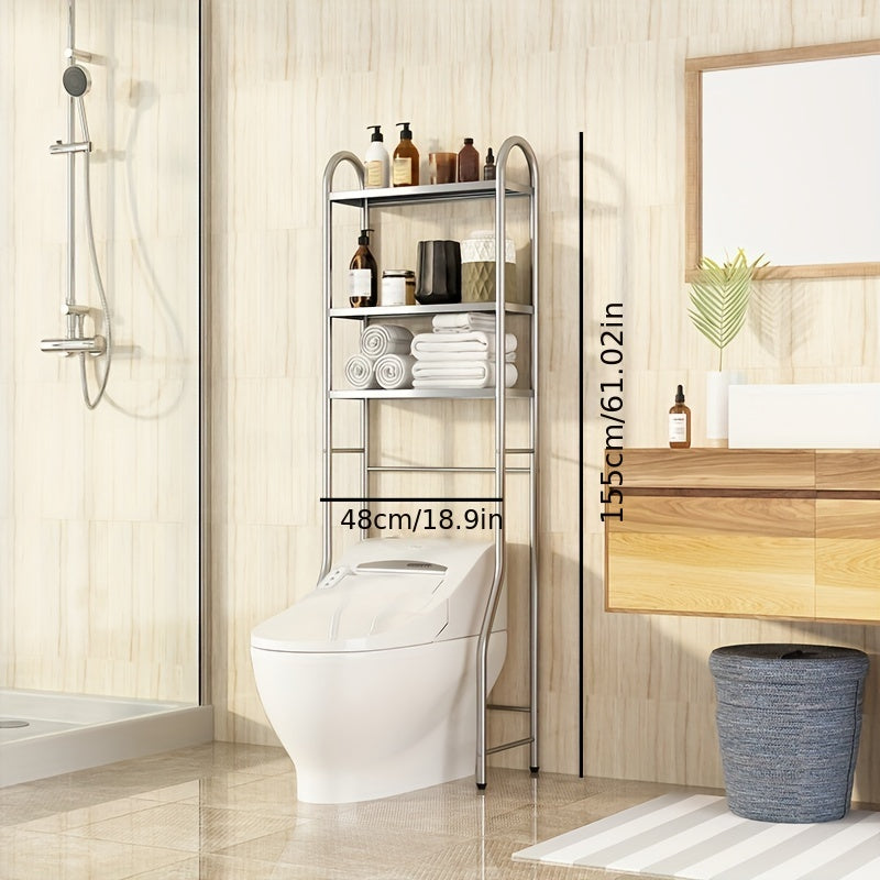 VENETIO Maximize Your Bathroom Storage with this 1pc Stainless Steel Multi-Layer Toilet Shelf! ➡ SO-00035