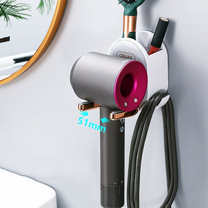 VENETIO 1pc Hair Dryer Shelf: Electric Blow Dryer Storage Rack with No Punch, Traceless Nail-Free Installation for Bathroom Toilet ➡ SO-00034