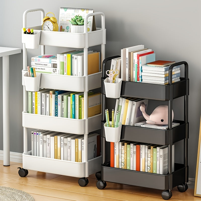 VENETIO 1pc Multi-layer Small Stroller, Toys Snacks Sundries Storage Floor Stand For Living Room, Bedroom Book Shelf, Portable Moving Bathroom Toilet Shower Supplies Storage And Organization Rack With Wheels, Home Furnishing, Organizer Supplies ➡ SO-00038