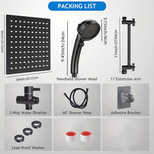 Load image into Gallery viewer, VENETIO Upgrade Your Shower Experience: 8 High Pressure Rainfall Shower Head Combo with 3+1 Mode Handheld, 11 Telescopic Arm, Adjustable Bracket &amp; 60 Hose! ➡ BF-00002