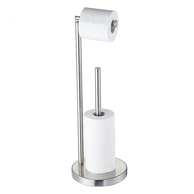 VENETIO 1pc Brushed Nickel Toilet Paper Holder Stand, With Storage For 7 Mega Rolls, Modern Free Standing Toilet Paper Roll Holder For Bathroom, Rustproof Stainless Steel Finish, Weighted And Anti-Slip Base, Silvery, Black ➡ SO-00037