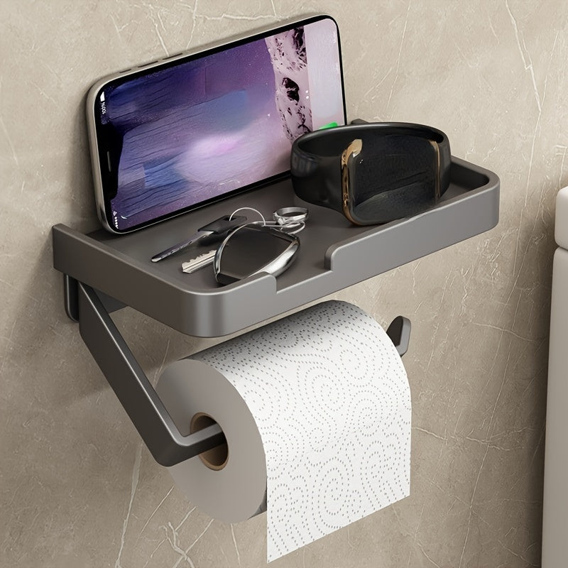 VENETIO Organize Your Bathroom with this 1pc Toilet Paper Holder with Phone Shelf! ➡ SO-00024