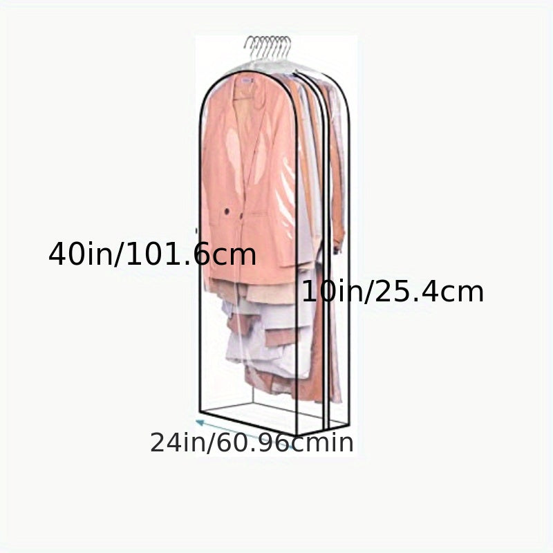 VENETIO 3pcs Transparent Clothes Dust Cover - Hanging Garment Bag for Dresses, Coats, and Suits - Thickened Wardrobe Dustproof Storage Bag ➡ SO-00047