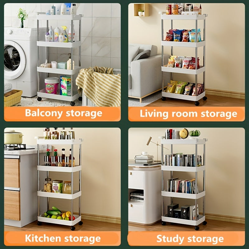 VENETIO Maximize Your Storage Space with this Slim Multi-Layer Movable Storage Cart with Wheels! ➡ SO-00019