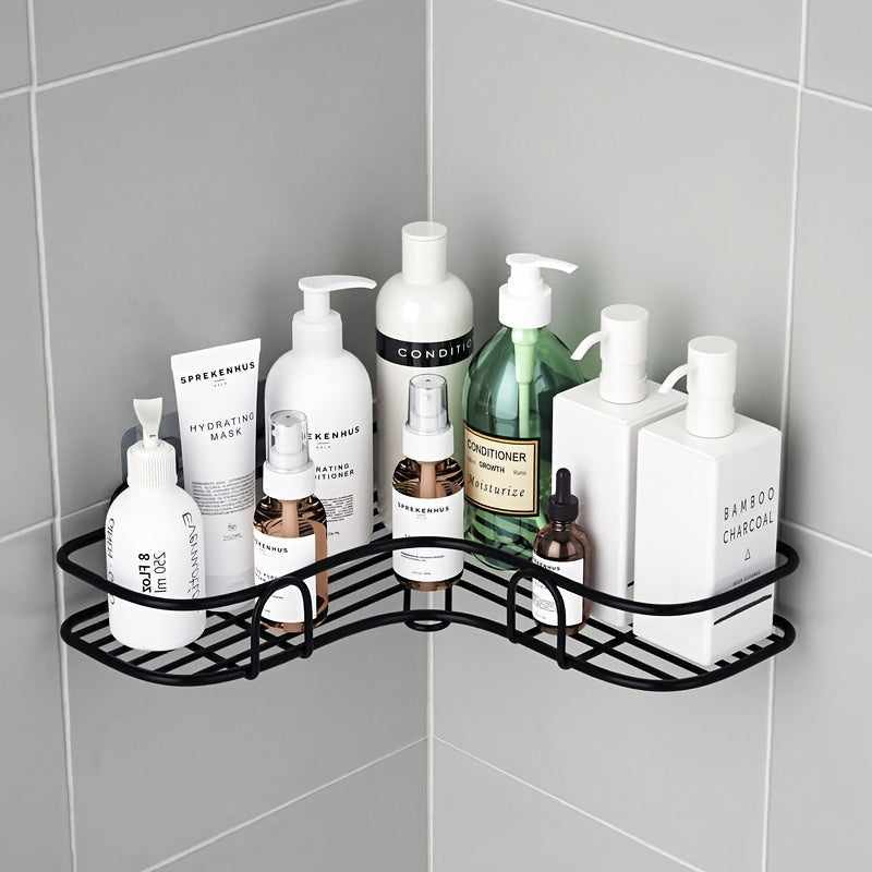 VENETIO 2pcs Punch-free Shower Corner Caddy, Toilet Corner Shelf, Toiletry Rack, Washroom Triangle Storage Rack, Wall Mounted Storage Rack For Bathroom ➡ SO-00003