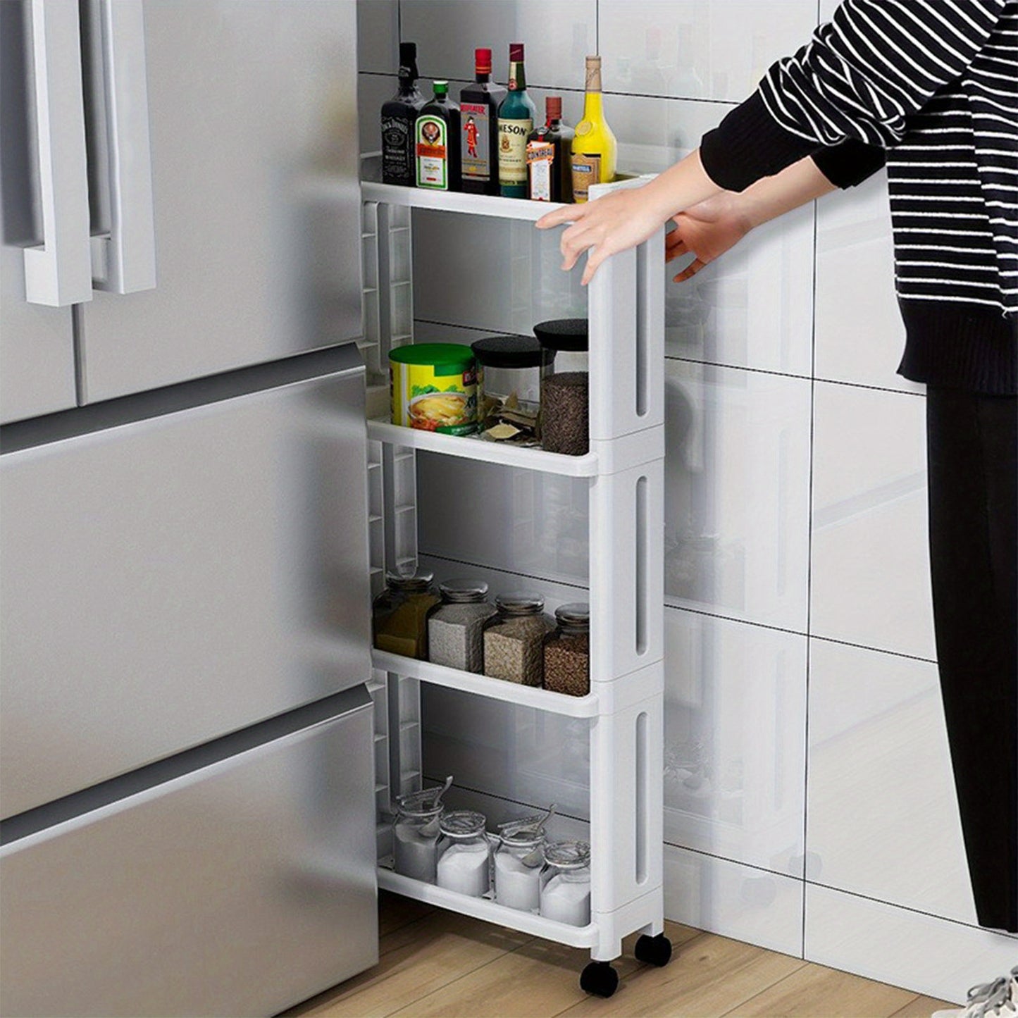 VENETIO Maximize Your Storage Space with this Slim, Multi-Layer, Movable Storage Cart! ➡ SO-00027