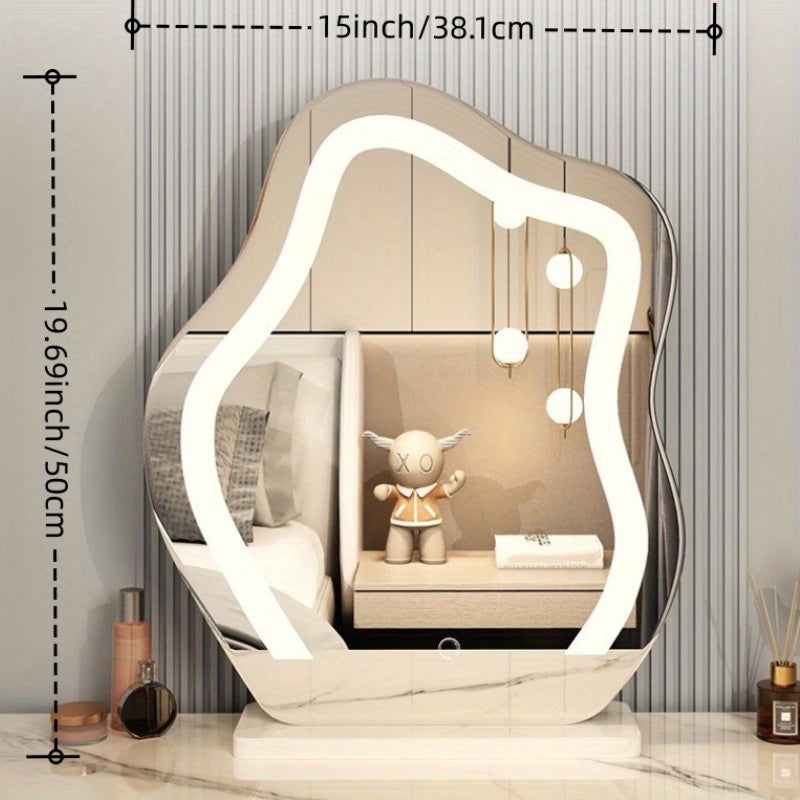 VENETIO Light Up Your Beauty Routine: 1pc Vanity Mirror With LED Light, High-Definition Desktop Mirror and 3 Adjustable Lighting Modes ➡ B-00001