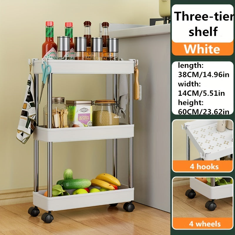 VENETIO Maximize Your Storage Space with this Slim Multi-Layer Movable Storage Cart with Wheels! ➡ SO-00019