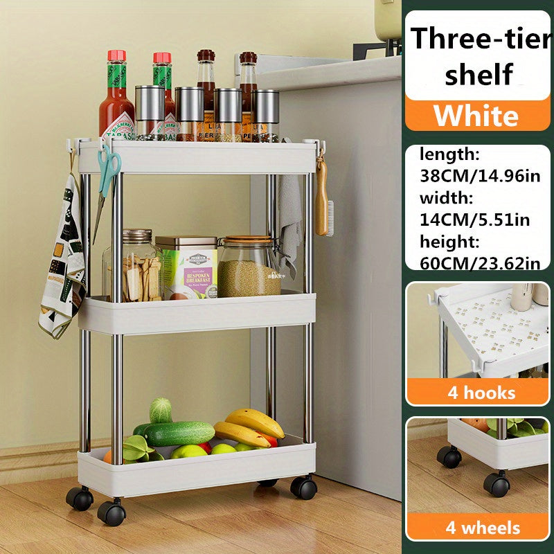 VENETIO Maximize Your Storage Space with this Slim Multi-Layer Movable Storage Cart with Wheels! ➡ SO-00019