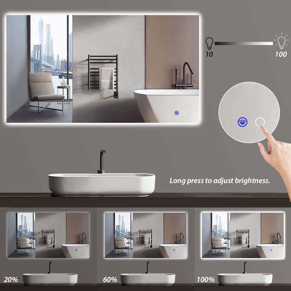36 x 36 in. Bathroom Square LED Backlit Mirror Anti-Fog Wall Mounted - Venetio