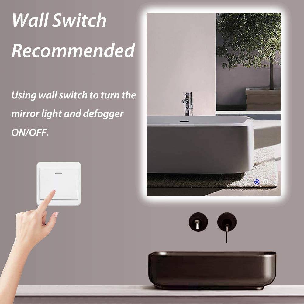 36 x 36 in. Bathroom Square LED Backlit Mirror Anti-Fog Wall Mounted - Venetio