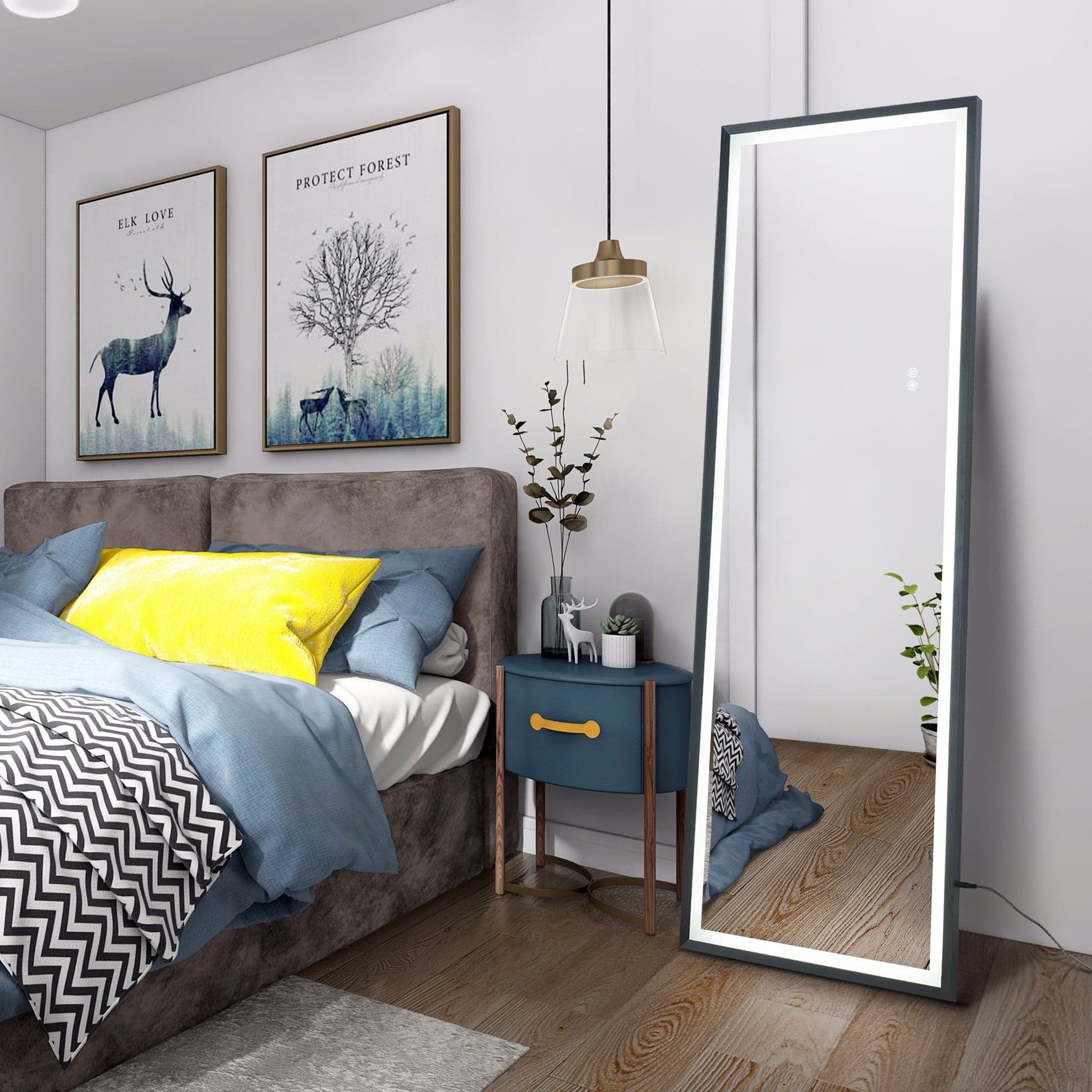 65x22 Inch LED Full Length Make Up and Bedroom Mirror - Venetio