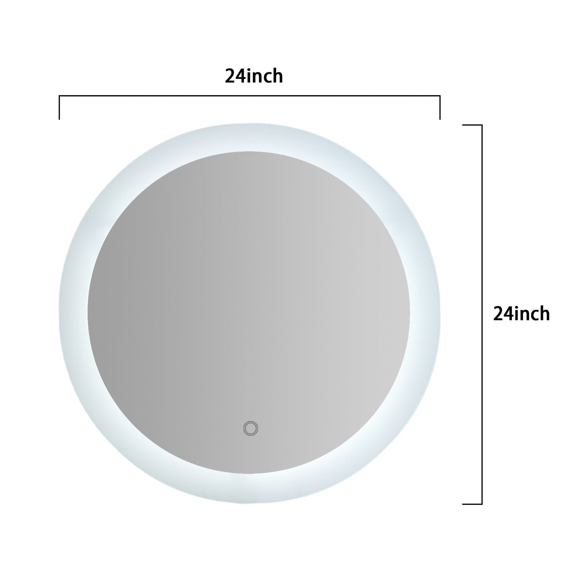 24 Inch LED Lighted Wall Mounted Circular Bathroom  Mirrors with Anti fog and Diming Function - Venetio
