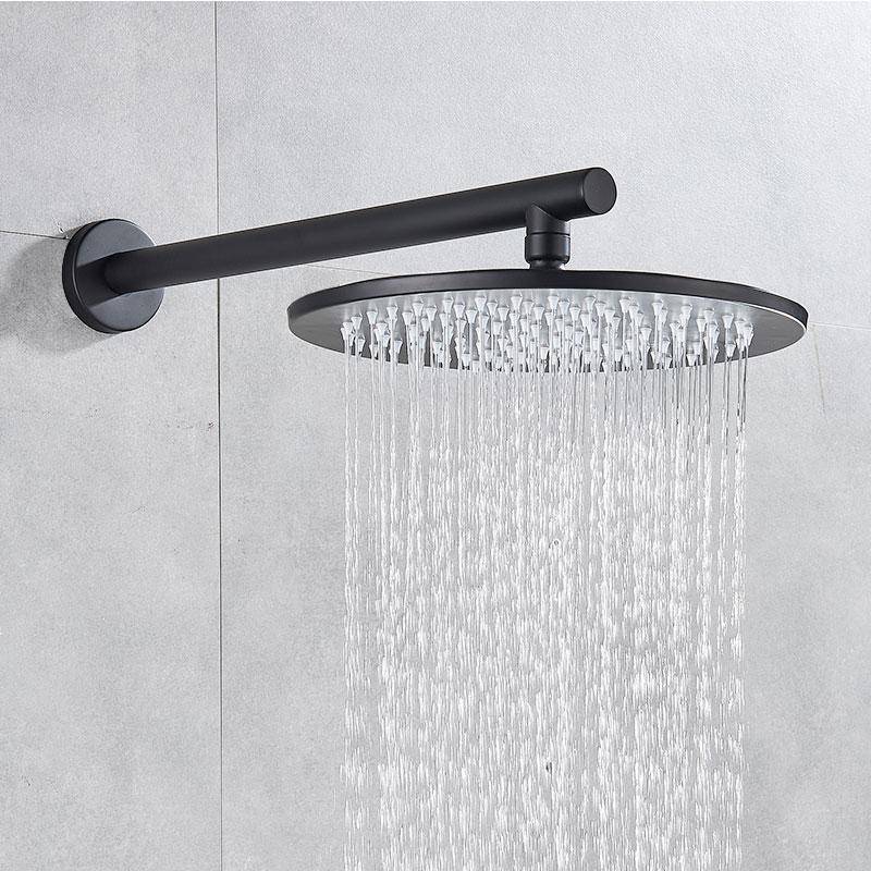 Venetio Matte Black Round Wall Mounted Rainfall Shower Mixer - Venetio