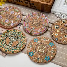 Load image into Gallery viewer, Colorful Round Cork Coaster Coffee Drink Tea Cup Mat Placemats 4Pcs/set - Venetio