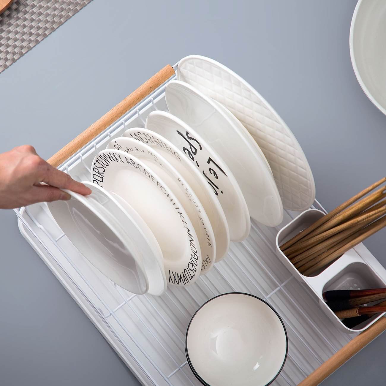 Iron Powder Coating Kitchen Dish Drying Rack for Flat Plate - Venetio