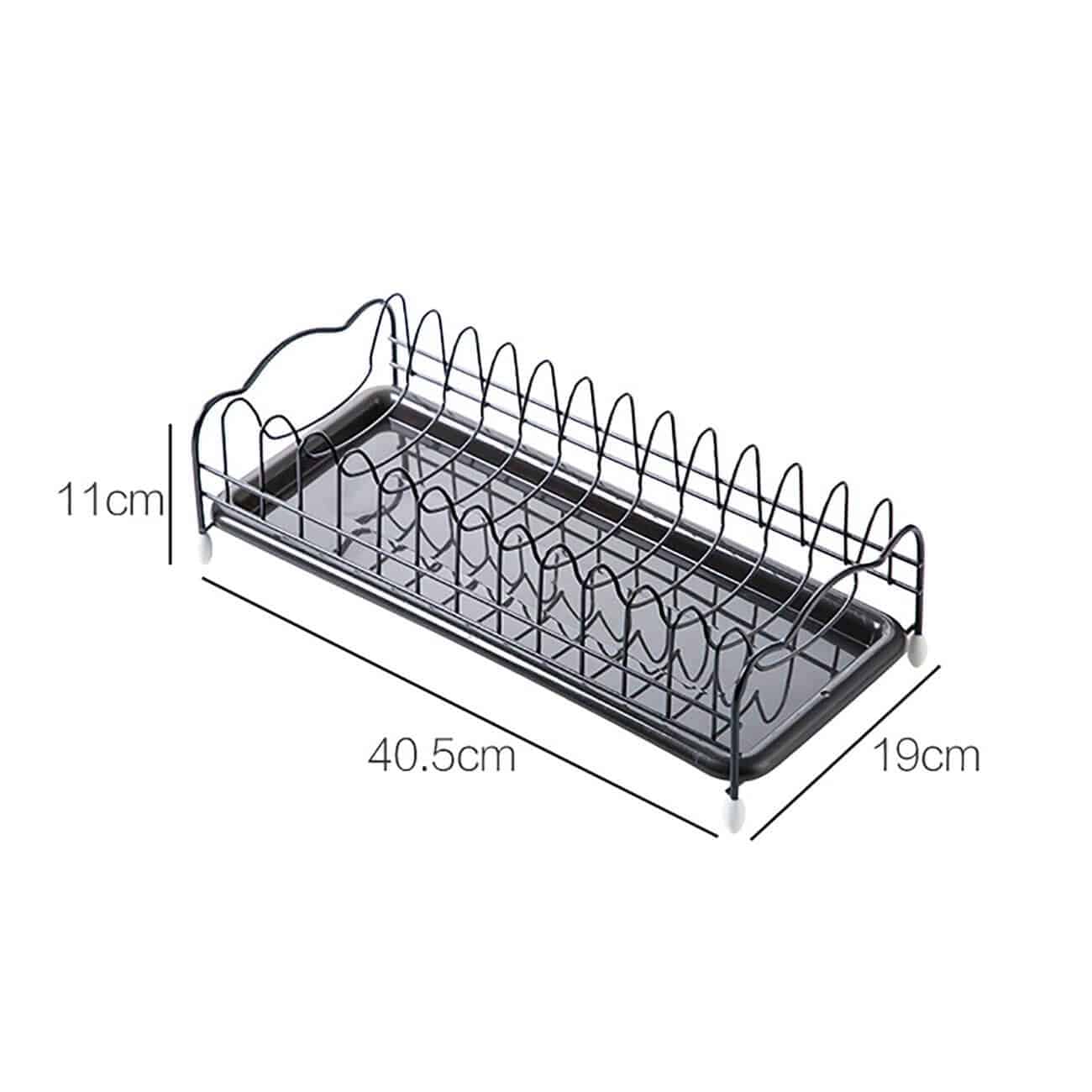 Iron Powder Coating Kitchen Dish Drying Rack Holder with Tray for Flat Plate - Venetio