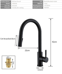 Venetio Touchless Sensor Kitchen Faucet Pull Down with Golden Black Brushed Nickel - Venetio