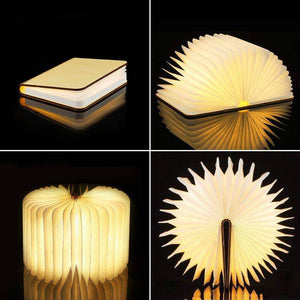 Portable 5V USB Rechargeable Wooden Folading Book Lamp (3 colors changes) - Venetio