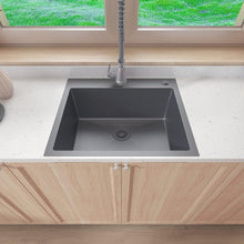 Load image into Gallery viewer, VENETIO 33&quot; x 22&quot; x 9&quot; Drop In Single Bowl Kitchen Sink with 18 Gauge 304 Stainless Steel Satin Finish HT3322S-S-9 (Sink Only) ➡ K-00022