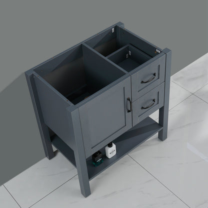 30" Grey Bathroom Vanity with Mirror and Top Only