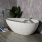 59" Matte White Solid Surface Freestanding Bathtub