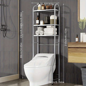 VENETIO Maximize Your Bathroom Storage with this 1pc Stainless Steel Multi-Layer Toilet Shelf! ➡ SO-00035