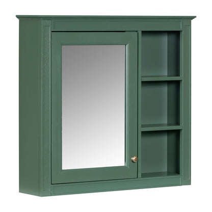 30" x 28" Medicine Cabinet Wall Mounted with Mirror and 3 Open Shelves