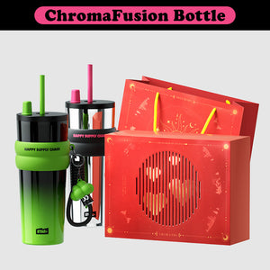 VENETIO ChromaFusion Water Bottle Cup 710ml/ 24.01oz (Pack of 2), Radiant Rose & Classic Black Edition Hydration Vacuum Cup - Uniquely Yours | Gifts for Her Him ➡ K-00012