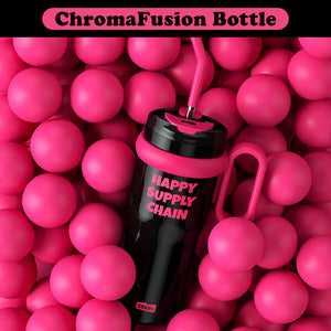 VENETIO ChromaFusion Water Bottle Cup 1200ml/ 40.58oz, Radiant Rose & Classic Black Edition Hydration Vacuum Cup - Uniquely Yours | Gifts for Her Him ➡ K-00019