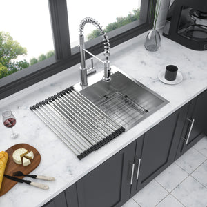 VENETIO 25x22x9 inch Kitchen Sink Drop In 18 Gauge Stainless Steel 25" Single Bowl Topmount Kitchen Sink Basin ➡ K-00020