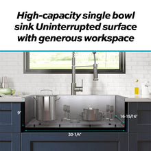 Charger l&#39;image dans la galerie, VENETIO 33 Inch Dual Mount Stainless Steel Kitchen Sink with Faucet Combo - Single Bowl, All-in-One Undermount or Drop-In Sink ➡ K-00021