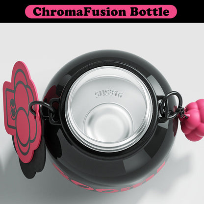 VENETIO ChromaFusion Water Bottle Cup 1800ml/ 60.87oz, Radiant Rose & Classic Black Edition Hydration Vacuum Cup, 316 Stainless Steel Large Belly Cup - Uniquely Yours | Gifts for Her Him ➡ K-00008