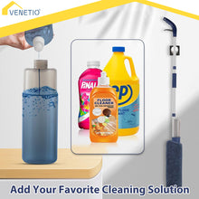 Laden Sie das Bild in den Galerie-Viewer, VENETIO NavyBlue Microfiber Spray Mop for Floor Cleaning with Reusable Pads and Refillable Sprayer ➡ CS-00042