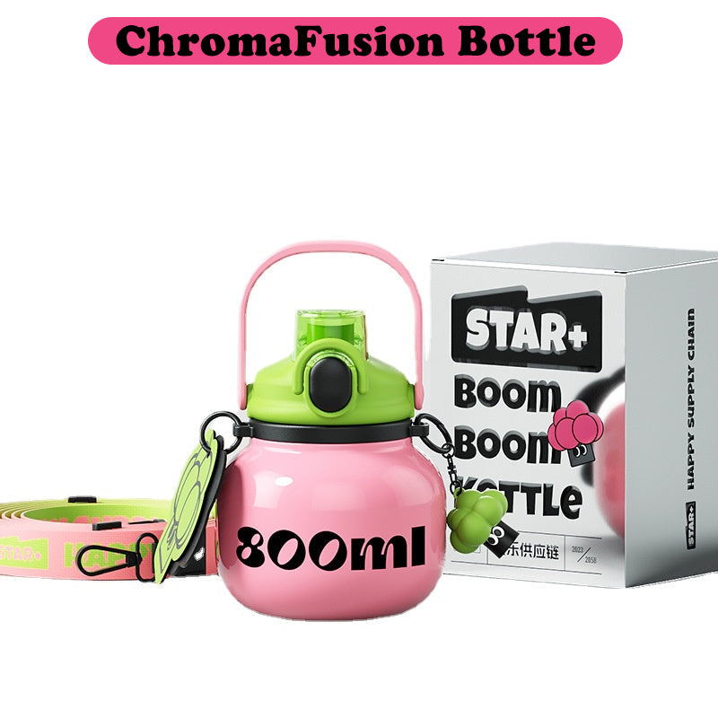 VENETIO ChromaFusion Water Bottle Cup 1800ml/ 60.87oz, Radiant Rose & Classic Black Edition Hydration Vacuum Cup, 316 Stainless Steel Large Belly Cup - Uniquely Yours | Gifts for Her Him ➡ K-00008